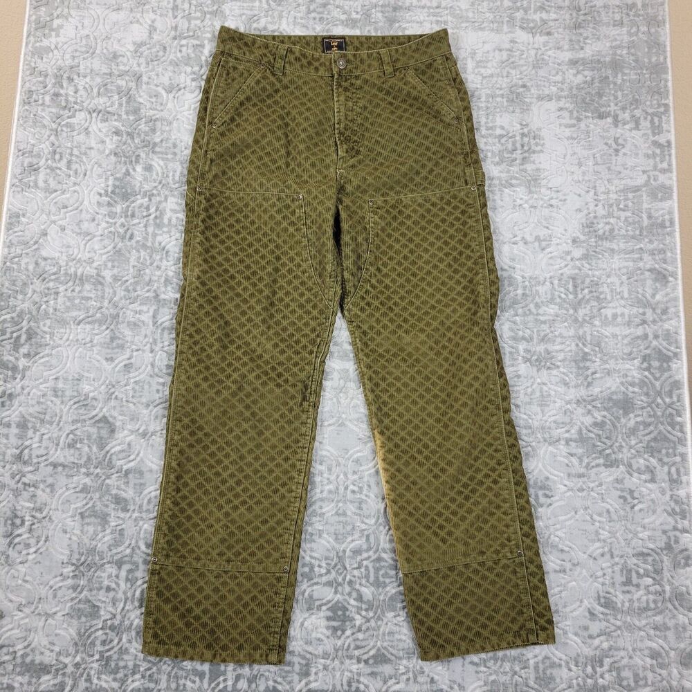 Lee Brooklyn Circus Jeans Men’s Size 34X32 Green Corduroy Double Knee Cowboy
